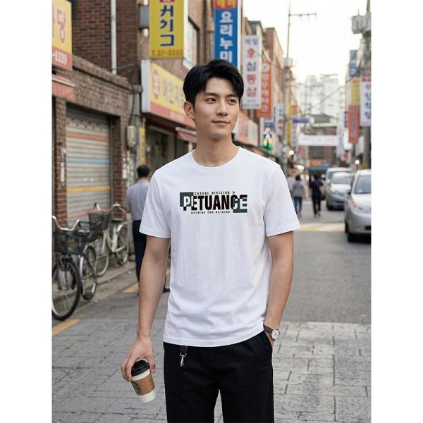 加大尺碼(S~6XL) 韓系純棉短袖T恤 字母設計百搭舒適情侶t恤 短袖t恤,情侶t恤,大尺碼t恤,純棉t,印花T恤,韓系上衣,叫阿潮