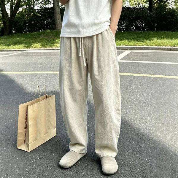 日系棉麻 寬直筒休閒褲 情侶長褲 日系長褲,寬褲,直筒寬褲,棉麻長褲,休閒長褲,情侶褲,男生長褲,叫阿潮