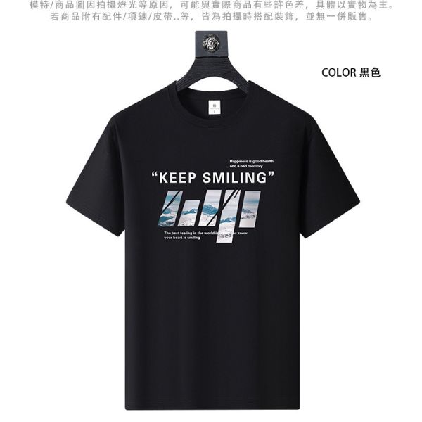 圓領 加大尺碼(S~6XL) 情侶t恤 純棉 KEEP SMILING 潮流短t 短袖t恤 短袖,T恤,純棉,男生T恤,女生T恤,情侶T恤,短T,叫阿潮