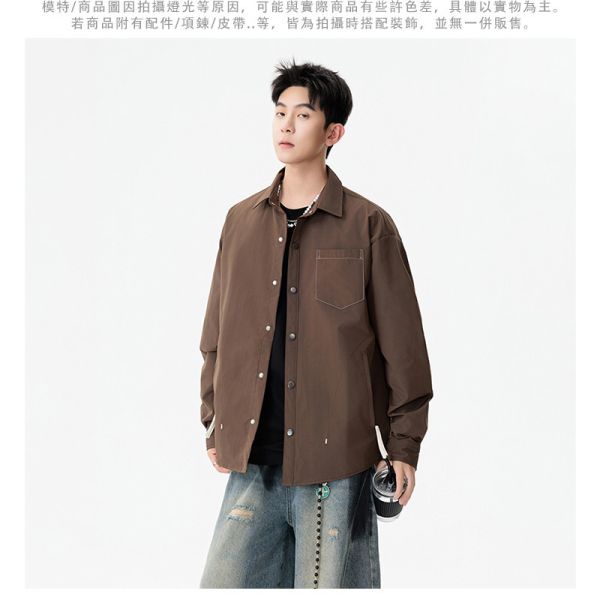寬鬆襯衫 車線設計 素色 長袖襯衫 襯衫,寬鬆襯衫,長袖襯衫,素色襯衫,男生襯衫,叫阿潮