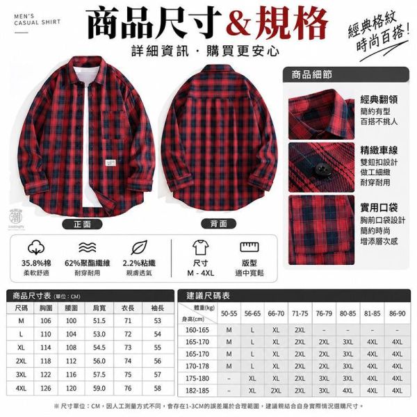 經典格紋 男生休閒長袖襯衫 長袖襯衫,格紋襯衫,男生襯衫,休閒襯衫,復古格紋襯衫,叫阿潮