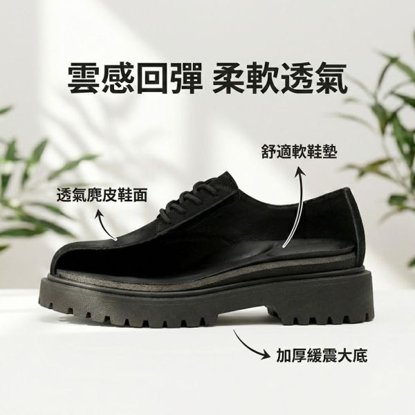 復古麂皮厚底德比鞋 男生工裝鞋 防滑百搭男鞋 德比鞋,厚底鞋,休閒鞋,麂皮鞋,鞋子,增高鞋,叫阿潮,工裝鞋