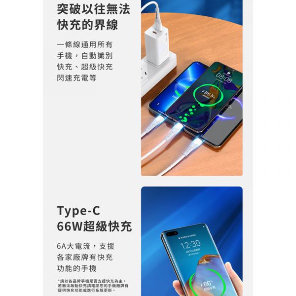 領臣 三合一 多功能 快充線(6A)(M+L+T)(1.2m) amuok,三合一,數據線,充電線,快充線,傳輸線