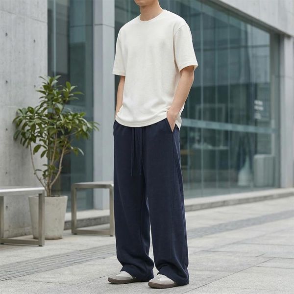 寬鬆百搭彎刀褲 直筒休閒長褲 彎刀褲,闊腿褲,直筒長褲,棉褲,運動褲,寬鬆長褲,男生長褲,叫阿潮