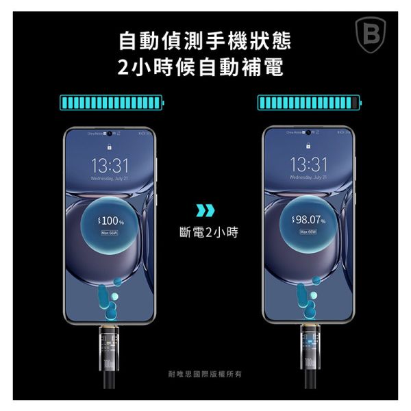 探索者系列 智能斷電Type-C快充數據線(100W) 充電線,數據線,快充線,TYPE-C,倍思