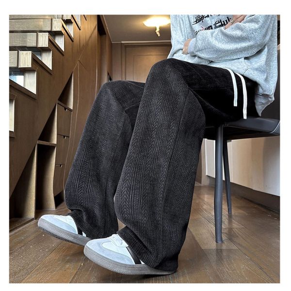 情侶褲 針織感 舒適寬鬆 直筒 寬褲 休閒長褲 情侶褲,寬褲,休閒褲,長褲,男生長褲,女生長褲,棉褲,叫阿潮