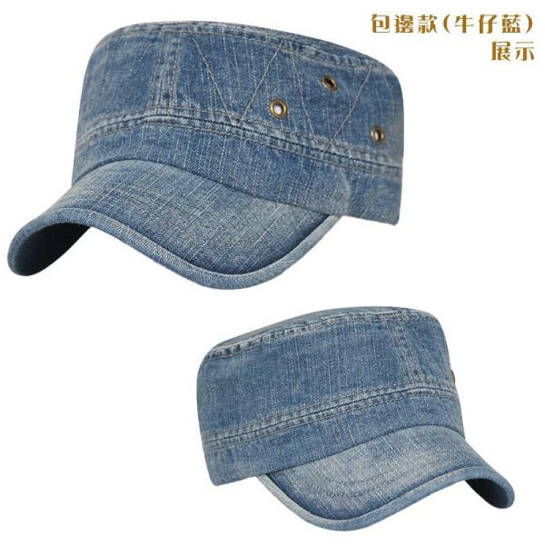 復古水洗丹寧 牛仔軍帽 帽子,軍帽,水洗帽,牛仔帽,平頂帽,叫阿潮