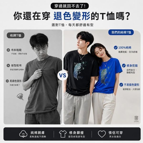 加大尺碼(S~6XL) 韓系純棉短袖T恤 羽毛印花 百搭舒適情侶t恤 短袖t恤,中性短T,男生t恤,女生t恤,情侶t恤,短袖上衣,叫阿潮