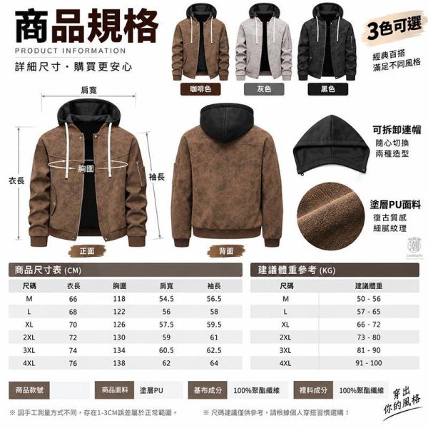 連帽皮衣外套 霧面感夾克 連帽皮衣,夾克,男生外套,騎士外套,連帽外套,叫阿潮