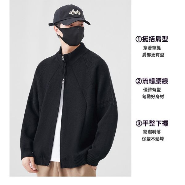 日韓風 毛衣 拉鍊雙開造型 針織外套 毛衣,針織,外套,叫阿潮,男生外套