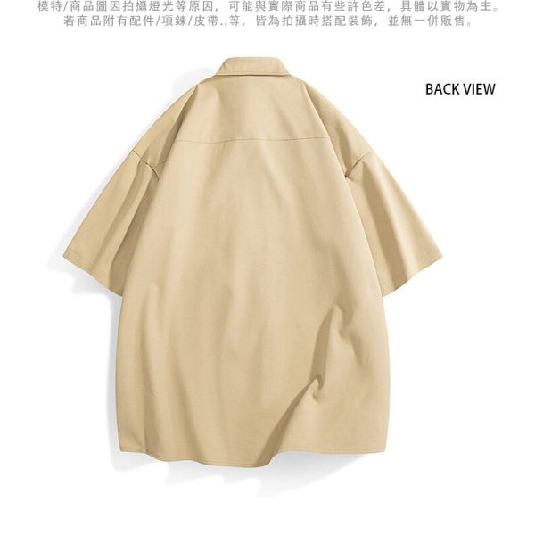 襯衫外套 個性 寬鬆襯衫 素色百搭 男生襯衫 短袖襯衫 襯衫,短袖襯衫,男生襯衫,素色襯衫,寬鬆襯衫,叫阿潮