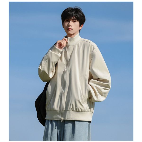 寬鬆個性 棒球領 夾克 運動休閒風 外套 棒球領,夾克,外套,男生外套,寬鬆,運動,叫阿潮