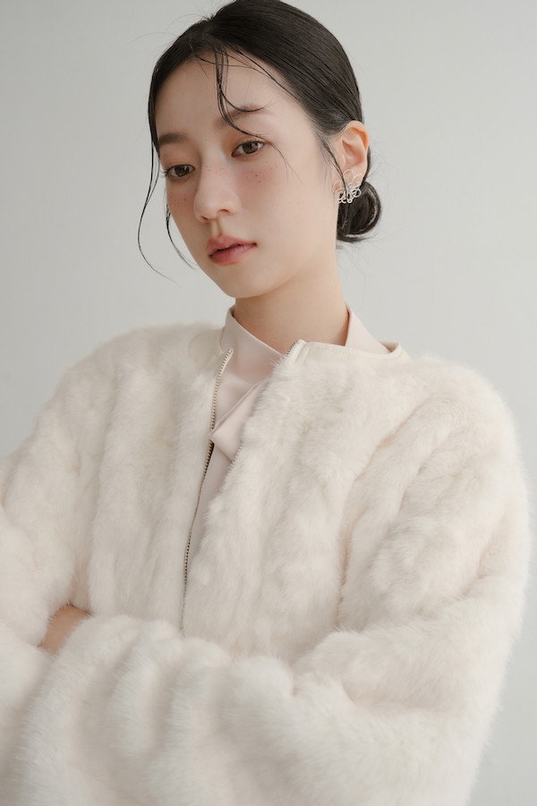 親膚保暖毛毛外套(白) 
