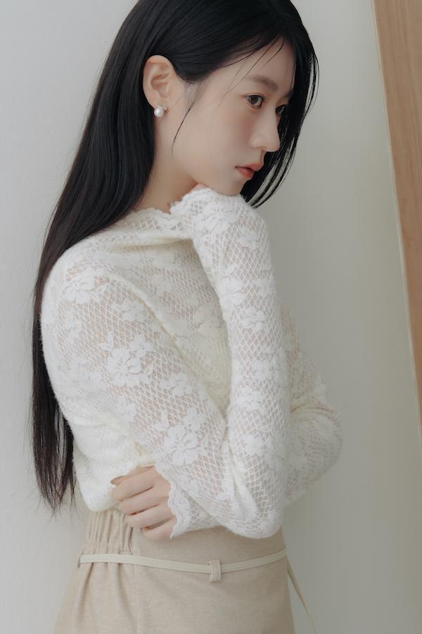 單顆珍珠一字耳針 