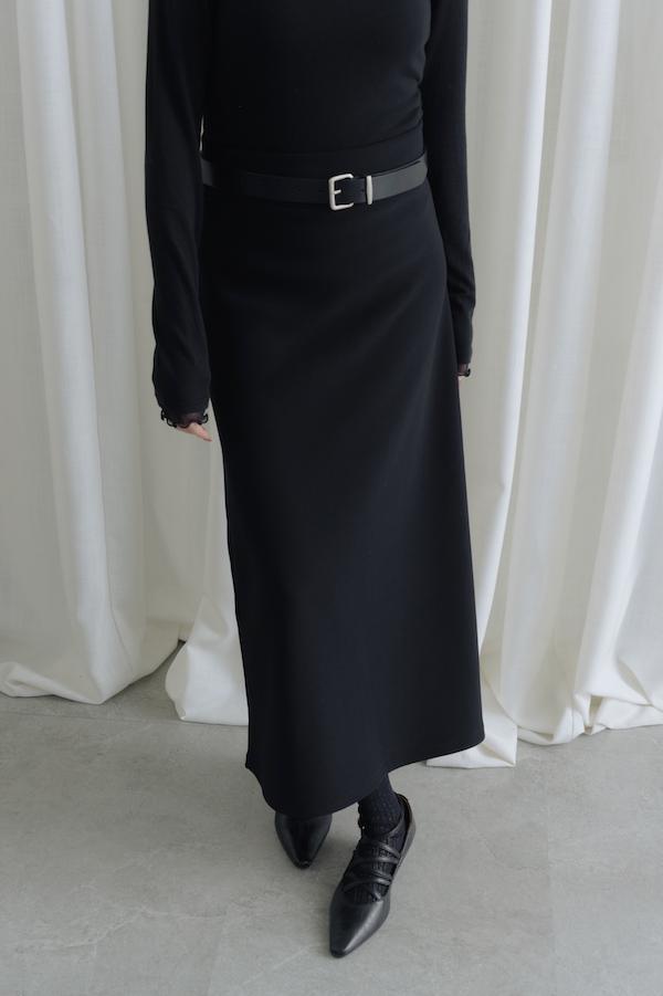 彈性收腰簡約直筒長裙(黑) 