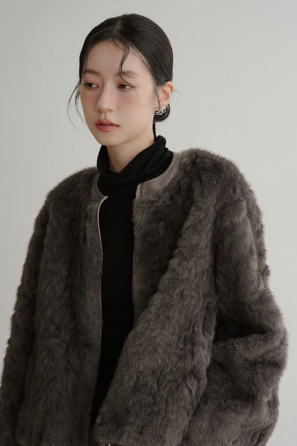 親膚保暖毛毛外套(深灰) 