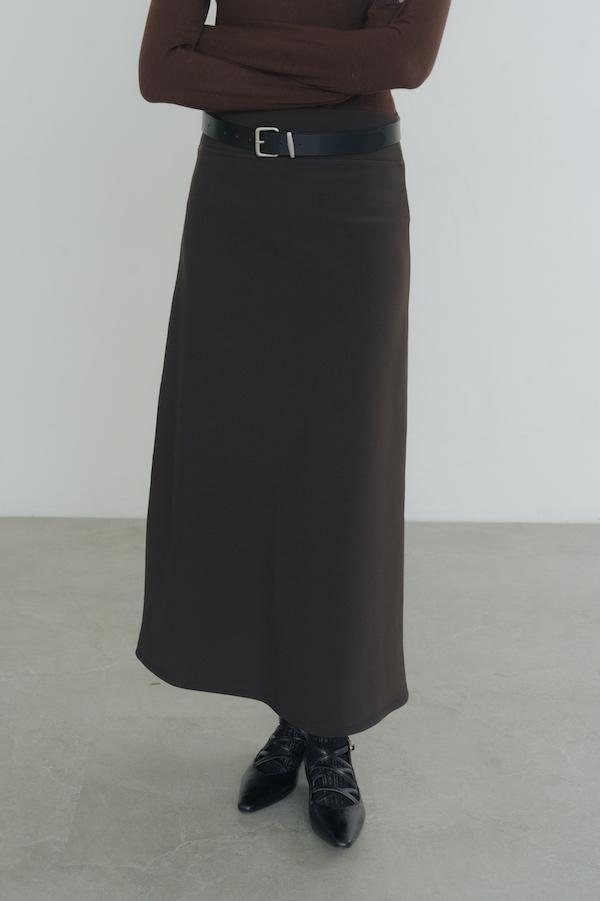 彈性收腰簡約直筒長裙(深咖) 