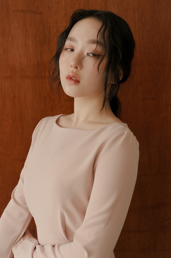 下襬透紗船型領小洋裝(裸粉) 