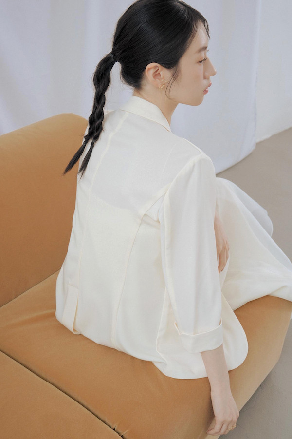 夏季七分袖西裝外套(米白) 