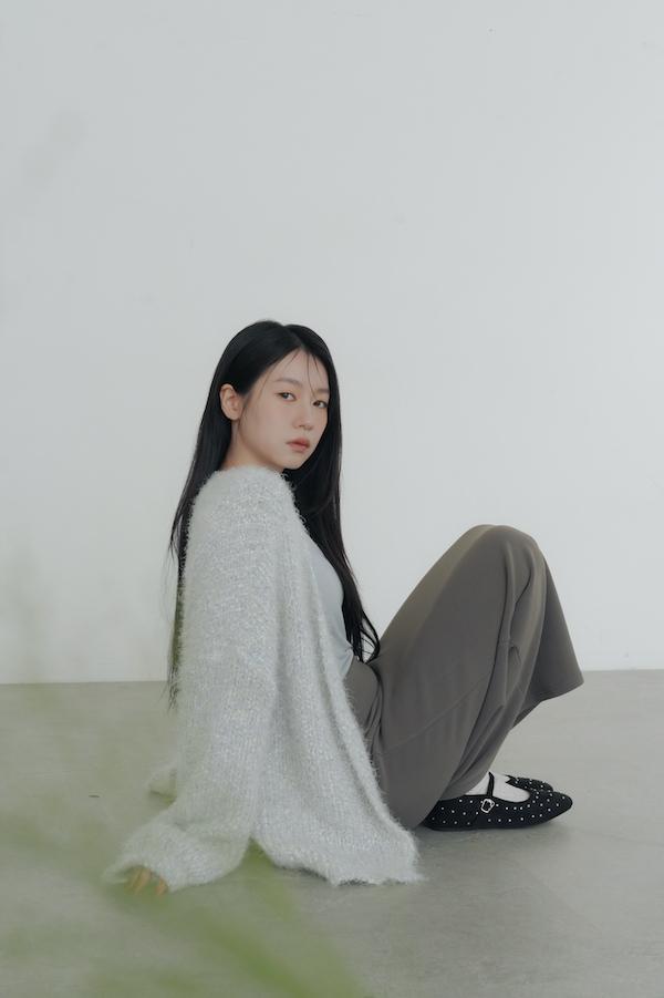 彈性收腰簡約直筒長裙(灰) 