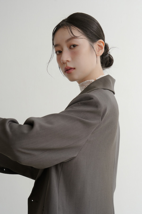 斜口袋側邊不規則西外(灰) 