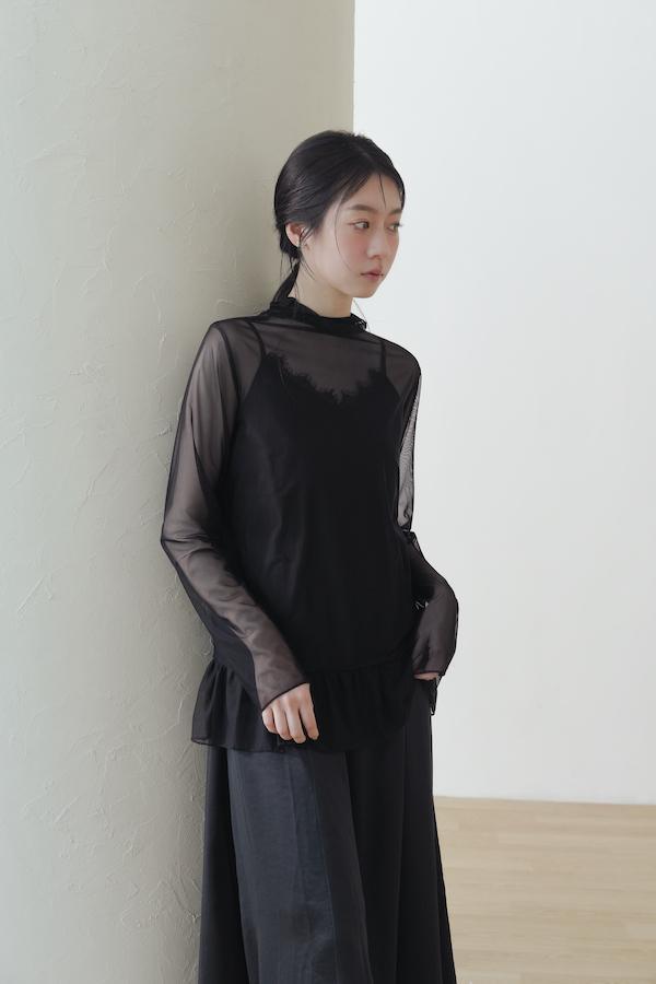 快閃-法式蕾絲緞面連身裙(黑) 