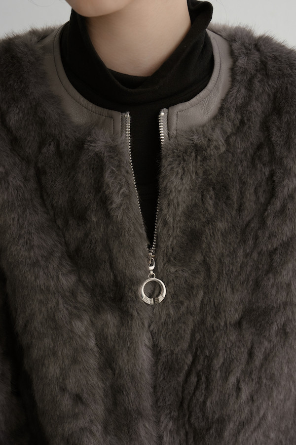 親膚保暖毛毛外套(深灰) 