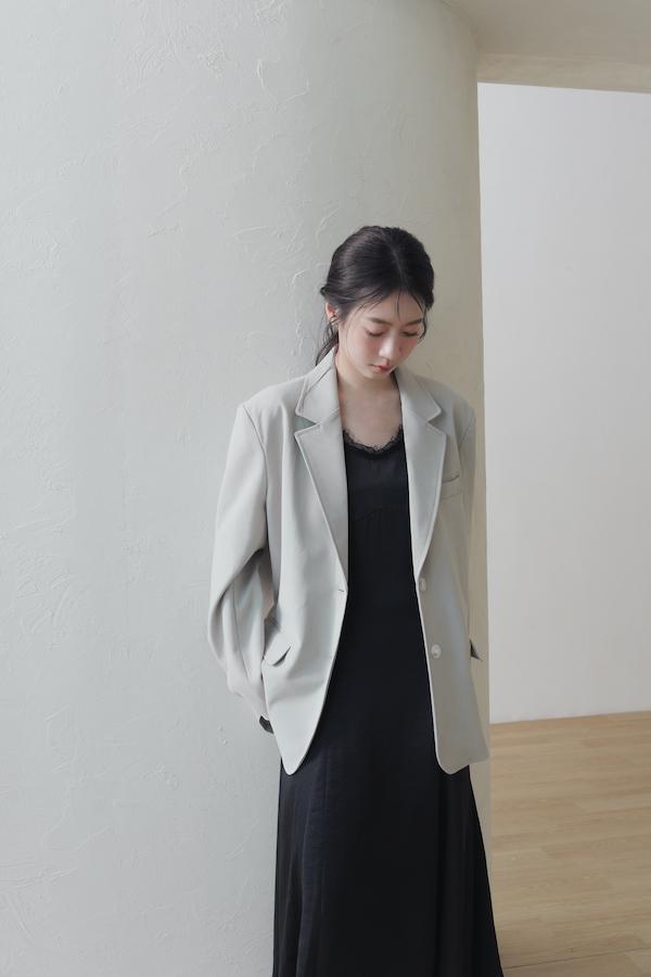 內裡條紋春日感西外(灰綠) 