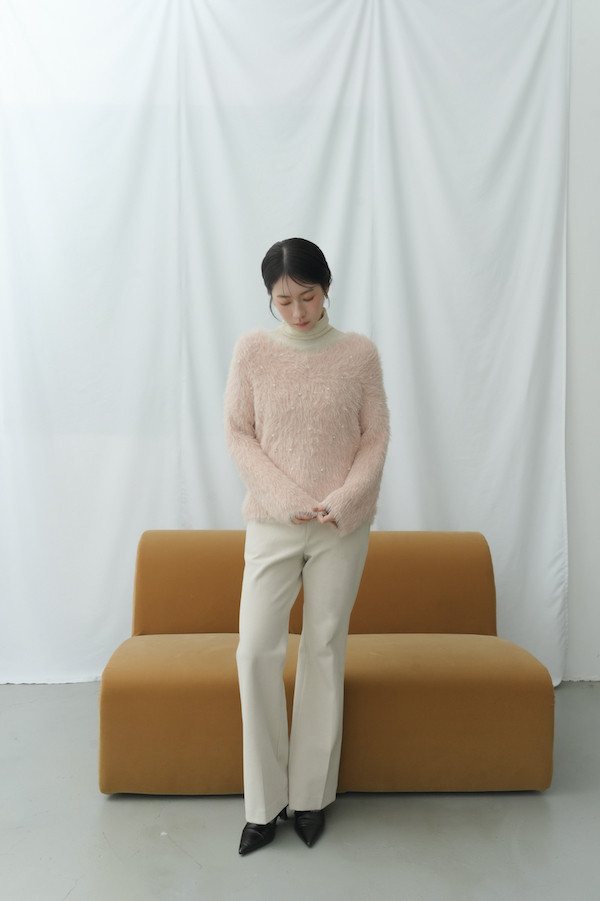 水鑽珍珠閃亮毛毛上衣(粉) 