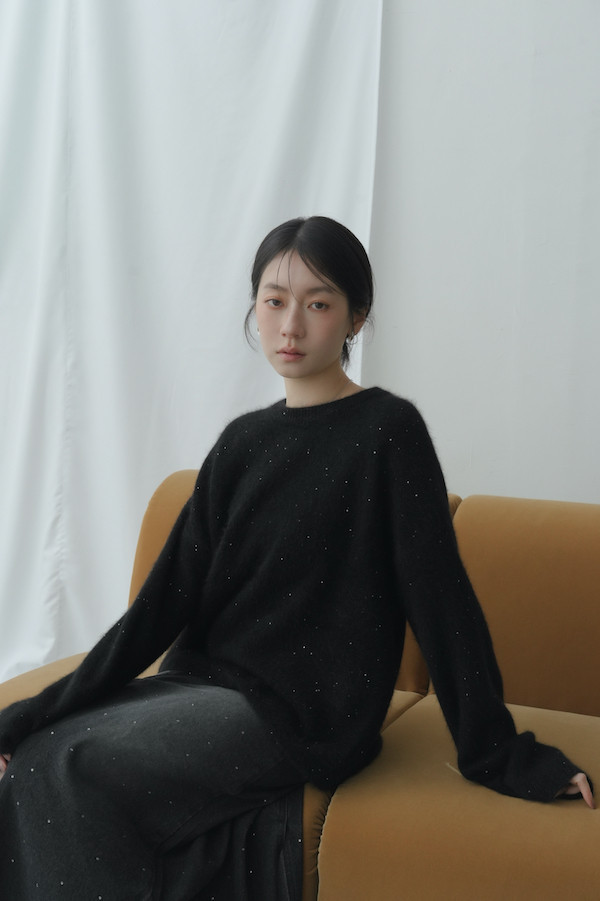 細緻閃亮柔軟毛衣(黑) 