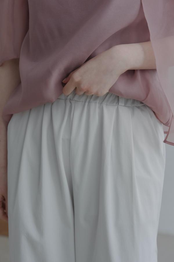 輕盈感鬆緊春日涼感褲(米白) 