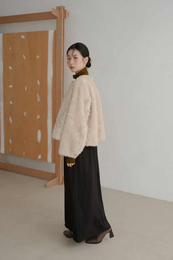 親膚保暖毛毛外套(奶茶) 