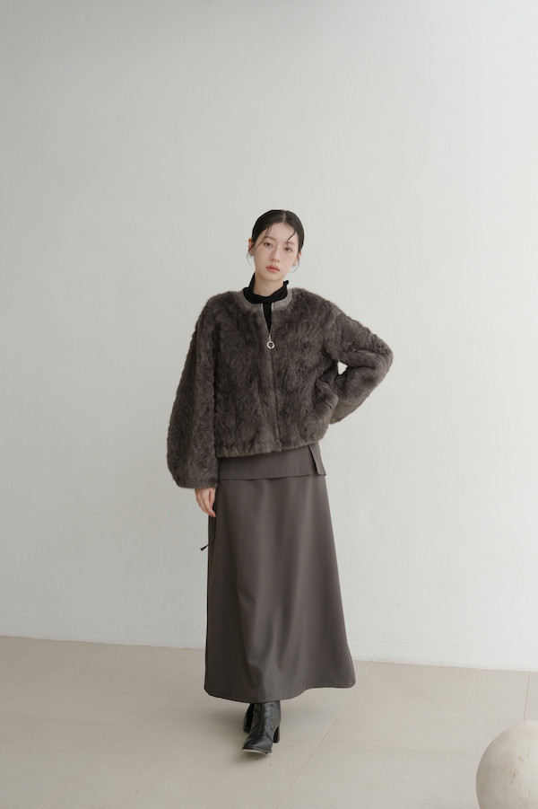 親膚保暖毛毛外套(深灰) 