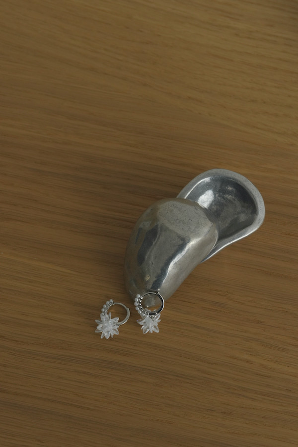 煙花水鑽珍珠耳針 