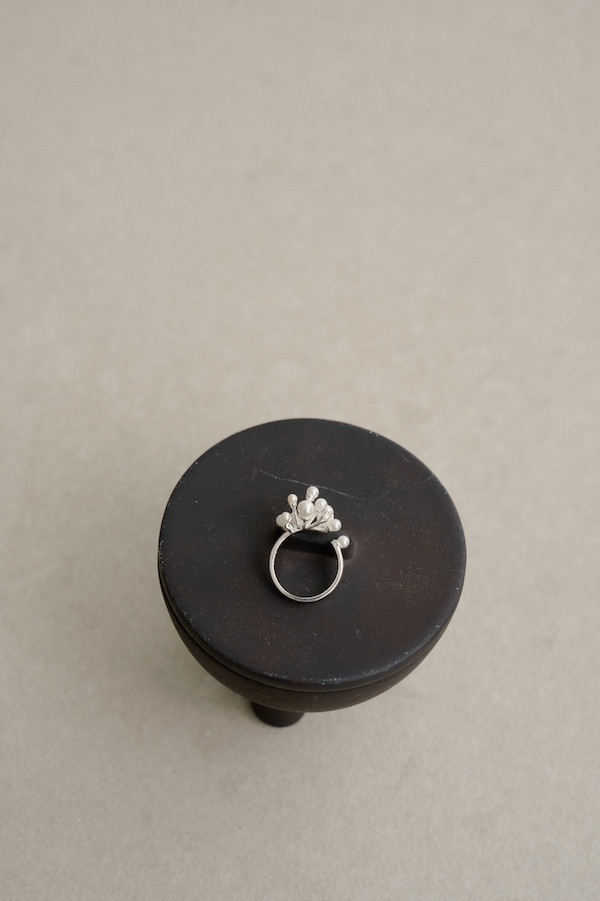 煙花珍珠水鑽純銀戒指(銀) 