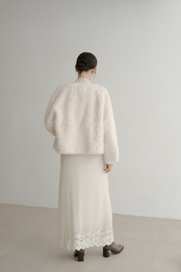 親膚保暖毛毛外套(白) 