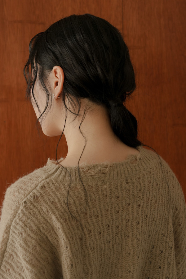 破壞感柔軟針織上衣(可可) 