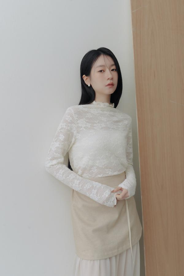 單顆珍珠一字耳針 