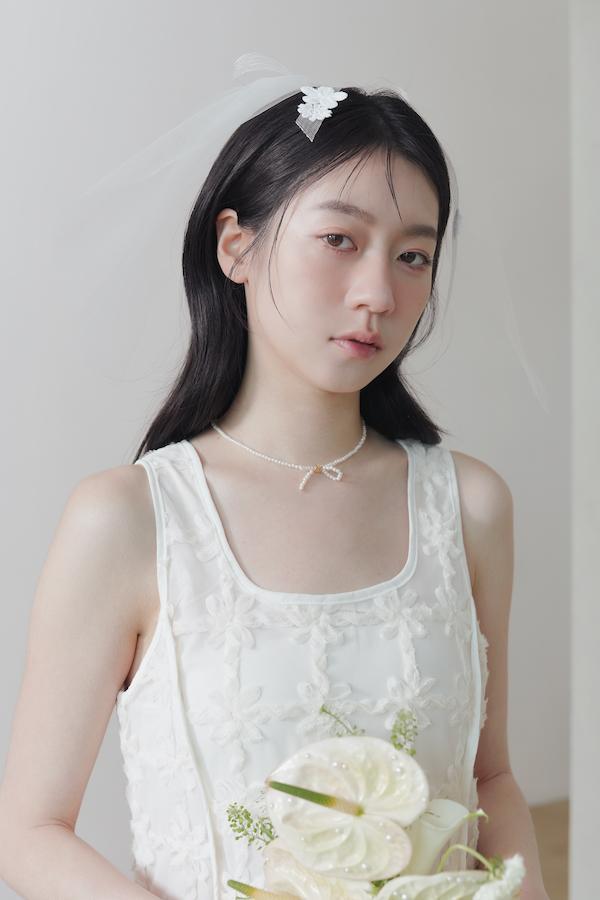 快閃-珍珠蝴蝶結串珠頸鍊 