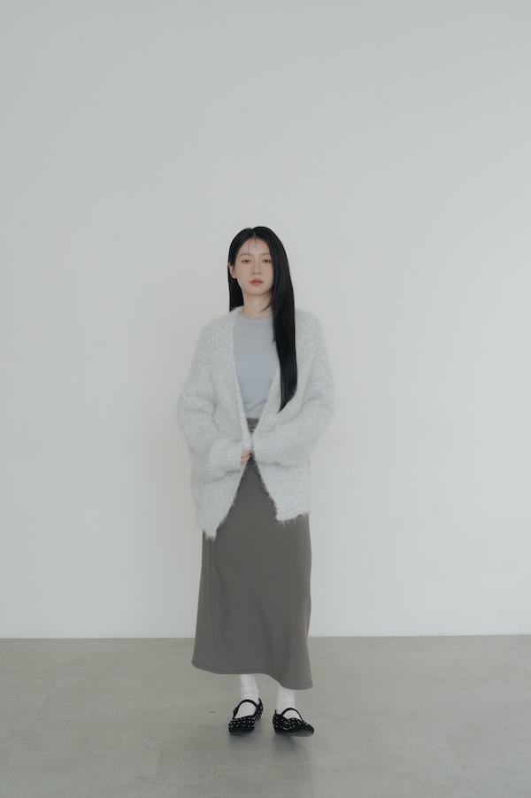 立體混色線圈針織外套(淺灰藍) 