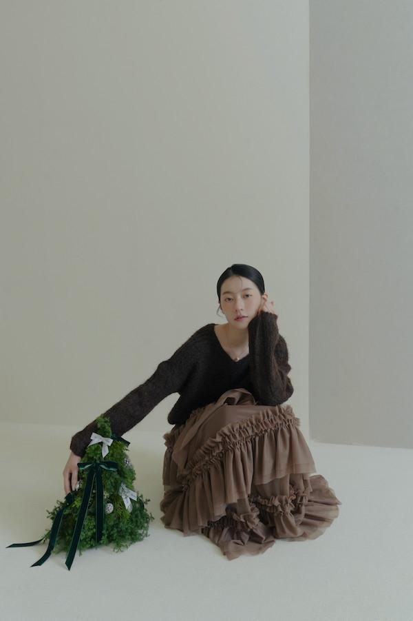 Wina下單處-多層次網紗造型長裙(深咖) 