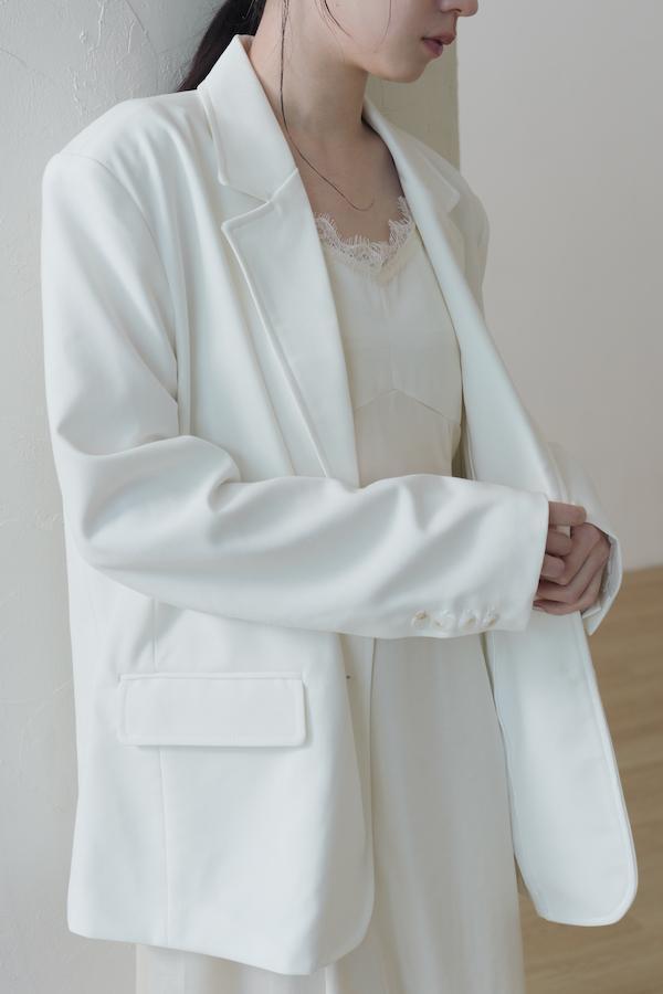 內裡條紋春日感西外(白) 