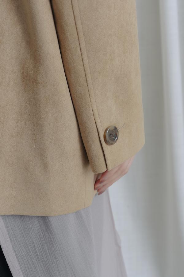 簡約時髦麂皮外套(卡其) 