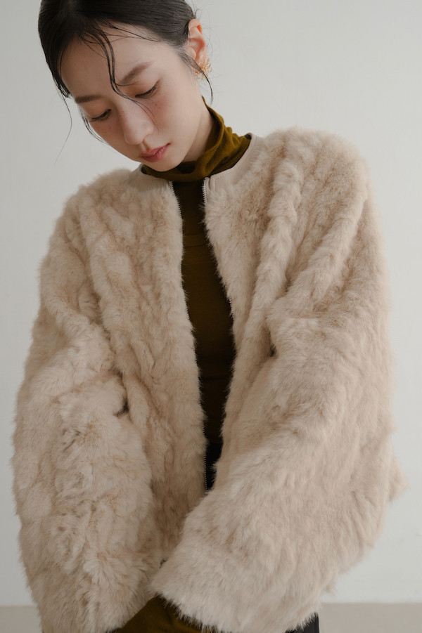 親膚保暖毛毛外套(奶茶) 