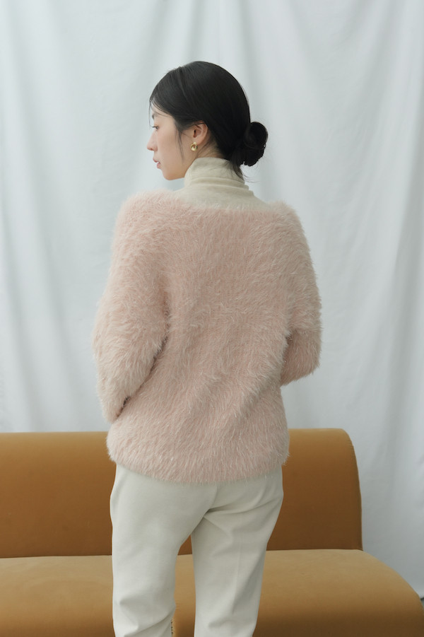 水鑽珍珠閃亮毛毛上衣(粉) 