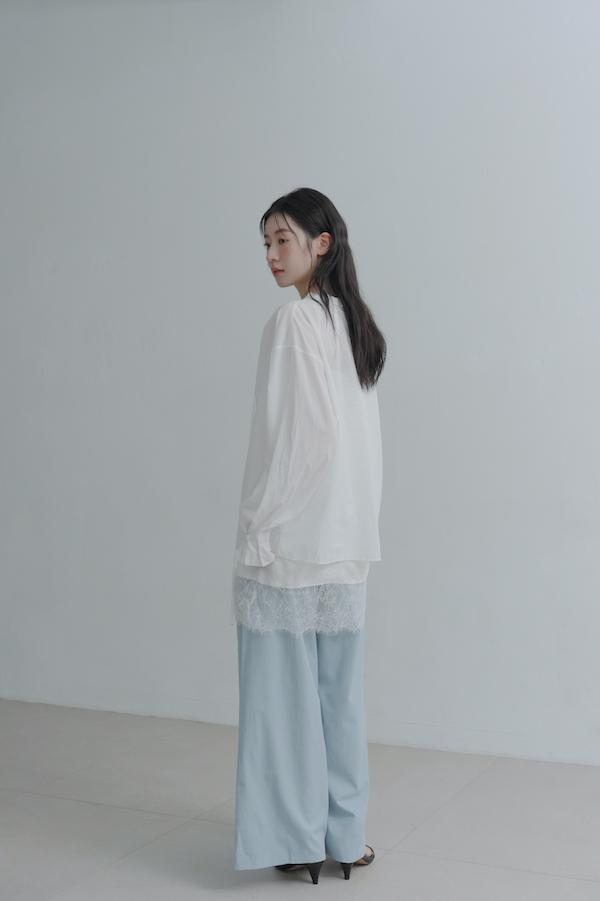 輕盈感鬆緊春日涼感褲(淺藍) 