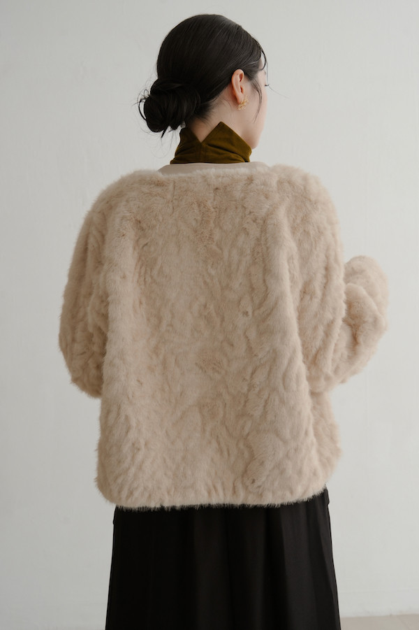 親膚保暖毛毛外套(奶茶) 