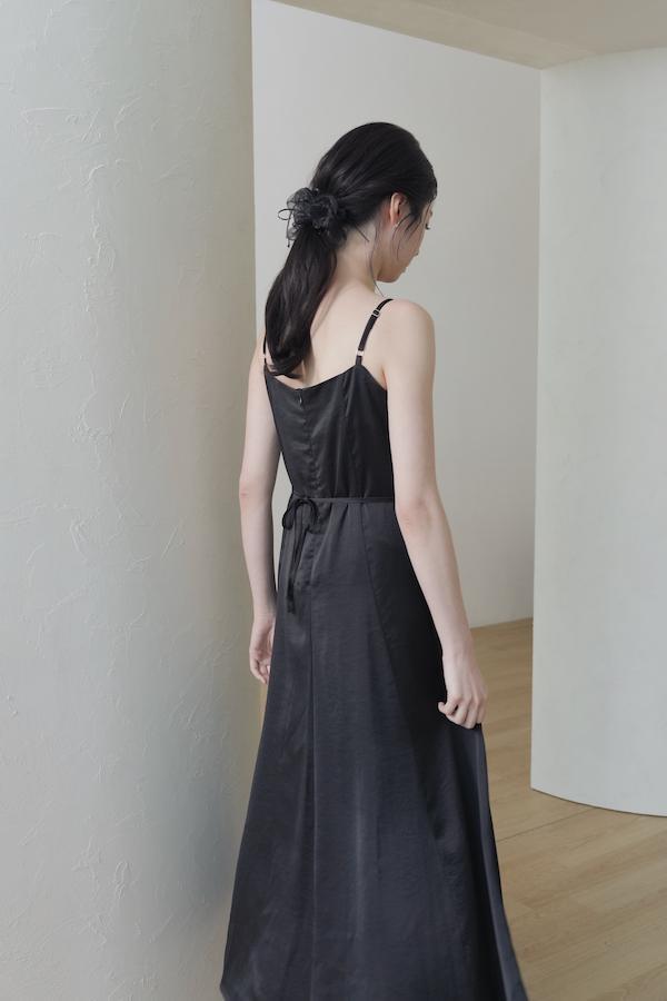 光澤歐根紗蝴蝶結髮圈(黑/白) 