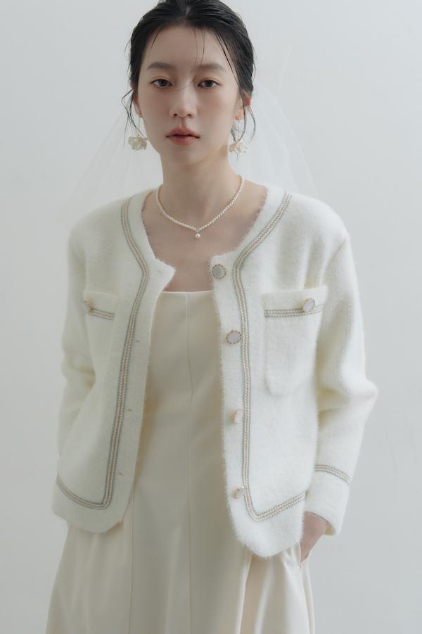 單顆水鑽珍珠項鍊 