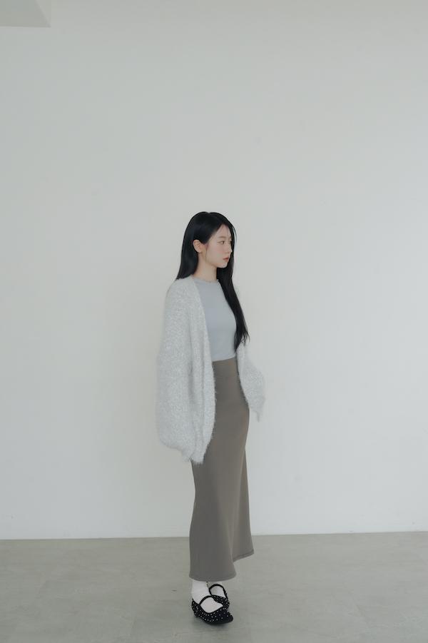 立體混色線圈針織外套(淺灰藍) 